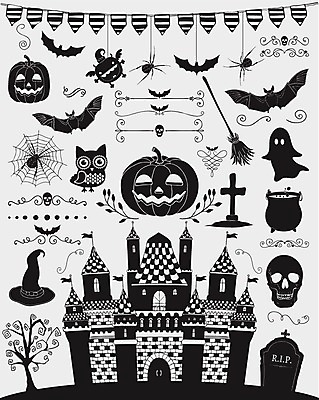 EPS 해외이미지 십자가 일러스트 호박 해골 사람없음 검은색 할로윈 무덤 성 유령 거미줄 빗자루 오브젝트 그림 거미 부엉이 박쥐 마녀모자 가랜드 잭오랜턴 해외202004 해외일러스트 모자_잡화 건축물 컬러 곤충 채소 포유류 조류 뼈 청소도구 파티용품 파일형식 벡터 이미지허브
