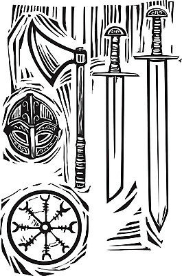 EPS 해외이미지 무기 바다 일러스트 노르웨이 아이슬란드 탐험 칼 헬멧 전쟁 도끼 방패 전사 갑옷 목판화 바이킹 스칸디나비아 해외202004 해외일러스트 유럽 보호장비 파일형식 벡터 이미지허브