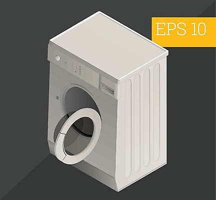 EPS 해외이미지 가사 일러스트 3D 기계 장비 흰색 씻기 빨래 오브젝트 싱글 세탁기 고립 해외202004 해외일러스트 컬러 청결 가전제품 디지털합성 파일형식 벡터 이미지허브