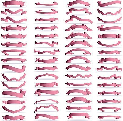 EPS 해외이미지 리본 분홍색 스티커 일러스트 사람없음 세트 라벨 공백 해외202004 해외일러스트 컬러 프레임 파일형식 벡터 이미지허브