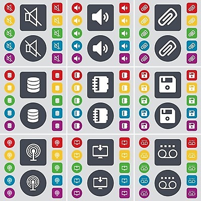 EPS 해외이미지 디자인 일러스트 버튼 빨간색 초록색 파란색 컴퓨터 세트 노란색 디지털 모니터 공책 자료 소리 회색 정보 카세트테이프 원형 플랫 제비꽃 심볼 사인 정사각형 클립 와이파이 심플 멀티미디어 고립 데이터베이스 벙어리 소프트웨어 해외202004 해외일러스트 도형 꽃 컬러 문구용품 전자제품 무선인터넷 파일형식 벡터 식물 인터넷 오브젝트 이미지허브