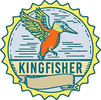 EPS 해외이미지 모양 야생동물 일러스트 텍스트 조류 장식 단어 원형 두루마리 그림 복고 물총새 해외202004 해외일러스트 도형 동물 문자 파일형식 벡터 이미지허브