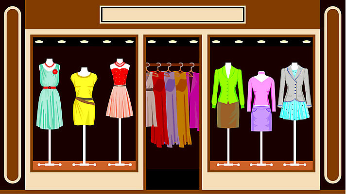 EPS 해외이미지 모델 외관 드레스 옷 여자 일러스트 창문 주택 건물 장식 치마 유행 세일 문 상점 화려 우아함 마네킹 그림 블라우스 소매 스타일 해외202004 해외일러스트 건축물 컨셉 상의 하의 사람 파일형식 벡터 이미지허브