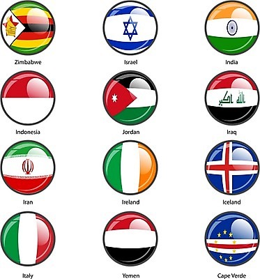 EPS 해외이미지 스티커 일러스트 아이슬란드 사람없음 세트 세계 이탈리아 깃발 국기 인도네시아 확대경 아일랜드 예멘 요르단 이라크 이란 이스라엘 해외202004 해외일러스트 유럽 아시아 중동 서아시아 파일형식 벡터 이미지허브
