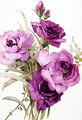 JPG 해외이미지 식물 꽃다발 일러스트 붓터치 수채화 사람없음 장미 그림 번짐 해외202004 해외일러스트 꽃 파일형식 효과 이미지허브