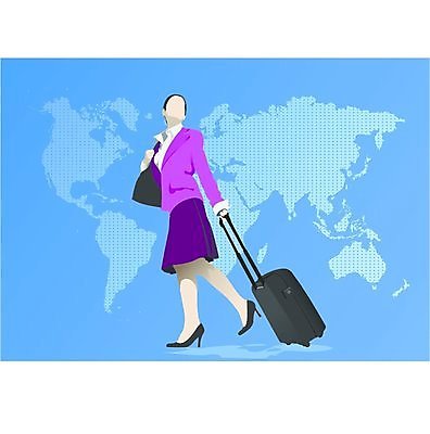 EPS 해외이미지 여자 여행 백그라운드 지도 일러스트 비즈니스 사람 성인 선글라스 걷기 여행가방 여권 해외202004 해외일러스트 안경 가방 모션 파일형식 벡터 이미지허브
