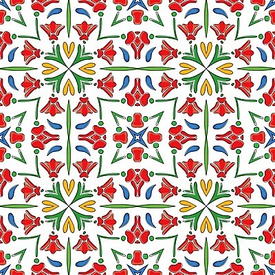 EPS 해외이미지 전통 디자인 패턴 일러스트 벽지 추상 장식 빨간색 초록색 파란색 노란색 흰색 포르투갈 타일 묘사 정사각형 모자이크 스페인어 아라베스크 엘리먼트 튀니지 해외202004 해외일러스트 도형 유럽 컬러 무늬 아프리카 파일형식 벡터 이미지허브