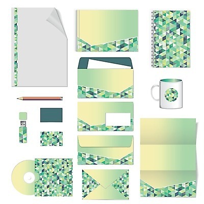 EPS 해외이미지 디자인 컨셉 패턴 일러스트 비즈니스 명함 봉투 편지봉투 사람없음 초록색 세트 공책 머그컵 레이아웃 문서 모자이크 엘리먼트 테마 스타일 레터헤드 해외202004 해외일러스트 컬러 무늬 문구용품 컵 편지 파일형식 벡터 이미지허브