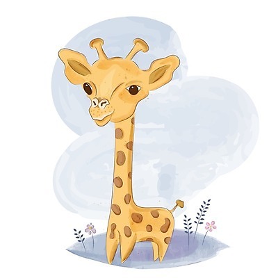 EPS 해외이미지 디자인 새끼 일러스트 사람없음 기린 해외202004 해외일러스트 동물 포유류 파일형식 벡터 이미지허브