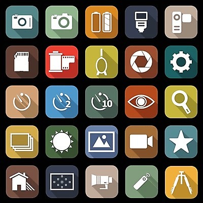 EPS 해외이미지 가방 일러스트 조명 주택 그림자 카메라 사진촬영 플랫 디지털카메라 리모컨 인쇄 심볼 사인 삼각대 소프트웨어 필터 해외202004 해외일러스트 잡화 건물 전자제품 촬영 파일형식 벡터 이미지허브