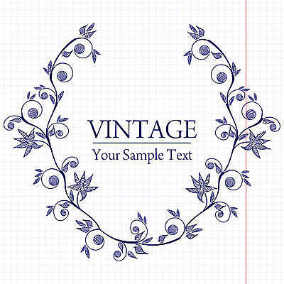 EPS 해외이미지 꽃 백그라운드 잎 라인일러스트 일러스트 프레임 타이포그라피 사람없음 파란색 빈티지 모눈종이 잎줄기 해외202004 해외일러스트 식물 문자 종이 줄기 컬러 컨셉 파일형식 벡터 이미지허브