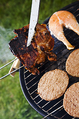 포토 JPG 해외이미지 주간 집게 육류 요리 들기 사람없음 야외 파티 정원 연기 그릴 바비큐 굽기 연어 연어구이 해외202004 해외포토 자연요소 음식 식재료 모션 주방용품 어류 이벤트 구이 생선구이 파일형식 이미지허브