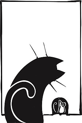 EPS 해외이미지 일러스트 반려동물 고양이 꿈 구멍 쥐 기아 호기심 사냥 목판화 인내 해외202004 해외일러스트 동물 감정 컨셉 포유류 설치류 사회이슈 파일형식 벡터 이미지허브