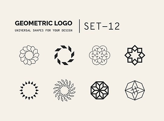 EPS 해외이미지 문양 디자인 선 일러스트 추상 사람없음 세트 사각형 심볼 라인아트 심플 팔각형 지오메트릭 해외202004 해외일러스트 도형 무늬 파일형식 벡터 이미지허브