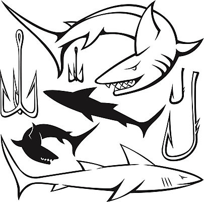 EPS 해외이미지 동물 실루엣 야생동물 일러스트 낚시 어류 검은색 고리 치아 유혹 날카로움 상어 턱 고립 해외202004 해외일러스트 컬러 컨셉 레저 촬영기법 수중동물 소화기관 파일형식 벡터 이미지허브