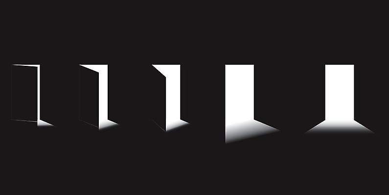 EPS 해외이미지 디자인 백그라운드 일러스트 추상 출입구 실내 내부 빛 문 검은색 희망 방 자유 흰색 오픈 탈출 심볼 시작 5 더블 방법 해외202004 해외일러스트 감정 컬러 컨셉 무늬 숫자 파일형식 벡터 이미지허브