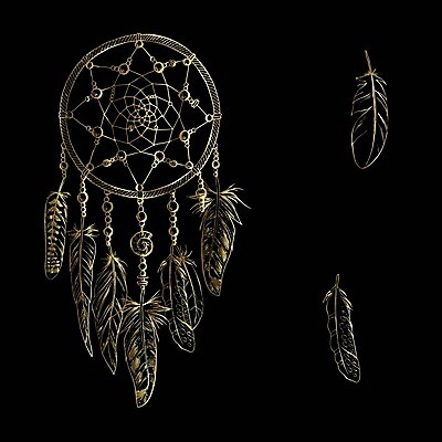 EPS 해외이미지 전통 일러스트 사람없음 장식 꿈 깃털 부적 드림캐쳐 해외202004 해외일러스트 파일형식 벡터 이미지허브