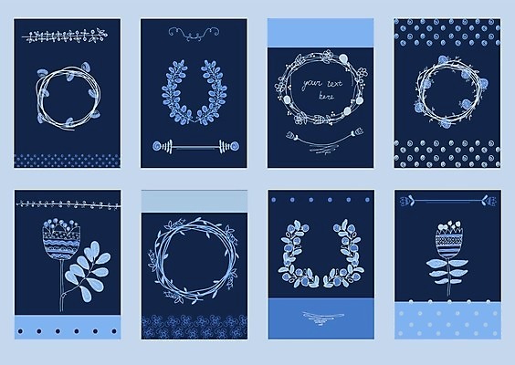 EPS 해외이미지 일러스트 사랑 사람없음 파란색 세트 엽서 해외202004 해외일러스트 감정 컬러 편지 파일형식 벡터 이미지허브