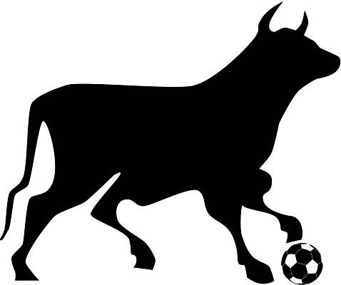 EPS 해외이미지 동물 실루엣 스포츠 일러스트 그림자 그래픽 검은색 축구 희망 스페인 황소 드리블 해외202004 해외일러스트 감정 유럽 컬러 촬영기법 구기 소 파일형식 벡터 이미지허브