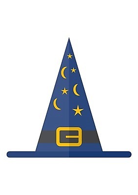 EPS 해외이미지 별 일러스트 파란색 마법사 초승달 배지 해외202004 해외일러스트 자연요소 컬러 달 파일형식 벡터 이미지허브