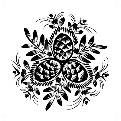 EPS 해외이미지 디자인 백그라운드 잎 일러스트 수채화 미술 사람없음 검은색 소나무 원형 솔방울 해외202004 해외일러스트 도형 나무 식물 컬러 문화예술 파일형식 벡터 이미지허브