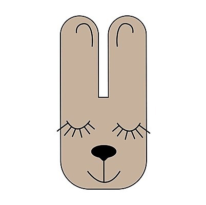 EPS 해외이미지 한마리 얼굴 일러스트 사람없음 갈색 눈감음 토끼 해외202004 해외일러스트 1 컬러 포유류 모션 신체부위 반려동물 파일형식 벡터 이미지허브