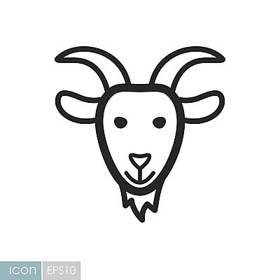 EPS 동물 얼굴 일러스트 염소 사람없음 라인아트 해외202004 국내일러스트 해외일러스트 선 포유류 신체부위 파일형식 벡터 이미지허브