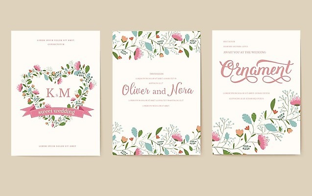 EPS 해외이미지 식물 행복 백그라운드 꽃무늬 일러스트 기념 프레임 사람없음 세트 봄 파스텔톤 해외202004 해외일러스트 계절 꽃 감정 컬러 무늬 파일형식 벡터 이미지허브