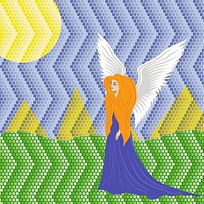 EPS 해외이미지 드레스 여자 얼굴 백그라운드 날개 일러스트 자연 하늘 추상 천사 요정 사람 풍경 장식 파란색 컬러풀 태양 노란색 머리 흰색 가운 스케치 그림 조경 장면 모자이크 신화 공상 수공예품 전설 지그재그 핸드메이드 해외202004 해외일러스트 자연요소 옷 컬러 무늬 미술 신체부위 공예품 생태계 파일형식 벡터 이미지허브