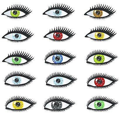 EPS 해외이미지 학생 일러스트 사람 빨간색 초록색 파란색 갈색 노란색 검은색 눈썹 속눈썹 붓꽃 해외202004 해외일러스트 꽃 얼굴 컬러 파일형식 벡터 이미지허브