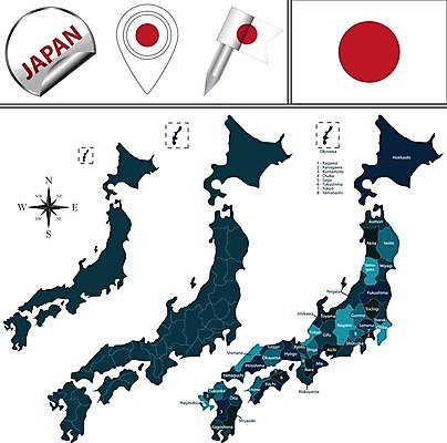 EPS 해외이미지 아시아 지도 일러스트 일본 경계선 깃발 도쿄 홋카이도 지역 교토 오사카 지도책 해외202004 해외일러스트 나라 선 책 경계 파일형식 벡터 이미지허브