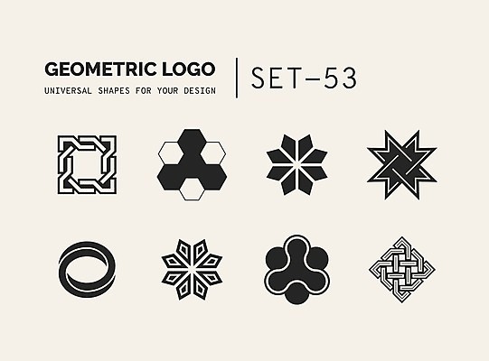 EPS 해외이미지 문양 디자인 선 일러스트 추상 사람없음 세트 사각형 원형 심볼 라인아트 심플 육각형 지오메트릭 해외202004 해외일러스트 도형 무늬 파일형식 벡터 이미지허브