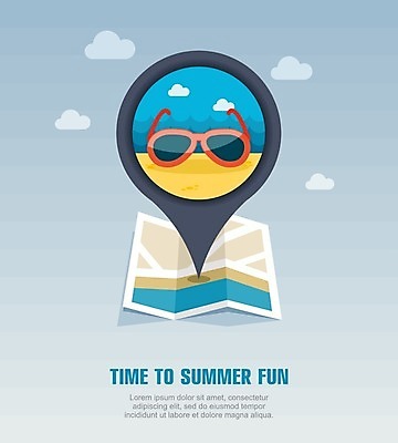 EPS 해외이미지 구름 디자인 지도 일러스트 해변 사람없음 여름 여름휴가 바캉스 선글라스 태양 해외202004 해외일러스트 자연요소 계절 안경 바다 휴가 파일형식 벡터 여름_계절 이미지허브
