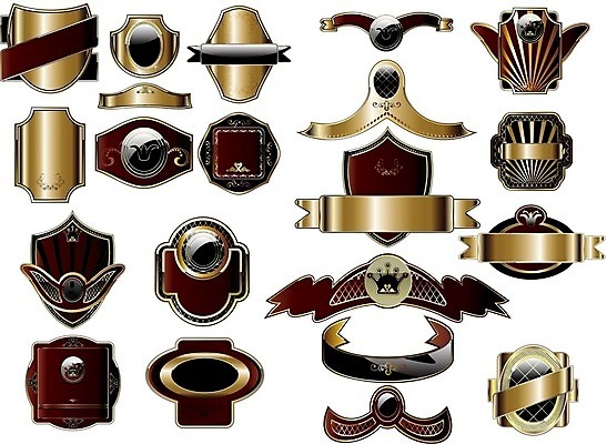 EPS 해외이미지 모양 리본 패턴 일러스트 세트 라벨 화려 우아함 수집 사인 해외202004 해외일러스트 컨셉 무늬 프레임 파일형식 벡터 이미지허브