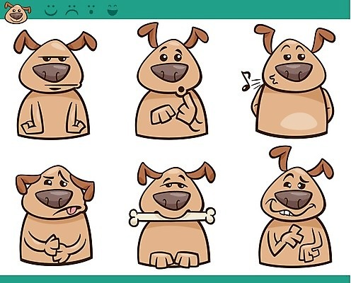 EPS 해외이미지 캐릭터 음표 일러스트 뼈 사람없음 반려동물 세트 갈색 귀여움 개 만화 배고픔 휘파람 해외일러스트 일러캐릭터 동물 기호 음악 컬러 컨셉 포유류 파일형식 벡터 이미지허브
