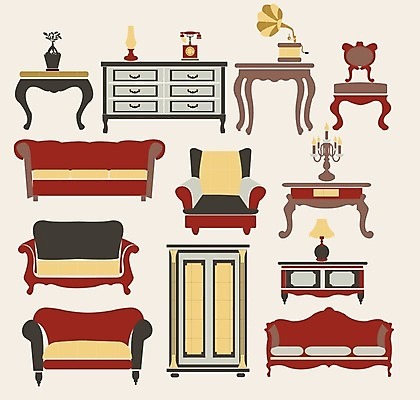 EPS 해외이미지 클립아트 실루엣 가구 의자 일러스트 가정 탁자 조명 주택 실내 내부 장식 스마트폰 수확 램프 그룹 플랫 심볼 복고 샹들리에 안락의자 축음기 해외202004 해외일러스트 음향기기 생활용품 농업 촬영기법 건물 핸드폰 스마트기기 골동품 파일형식 벡터 이미지허브
