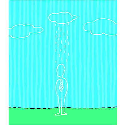 EPS 해외이미지 구름 일러스트 비즈니스 하늘 넥타이 비즈니스맨 행운 만화 해외202004 해외일러스트 자연요소 잡화 남자 컨셉 직장인 파일형식 벡터 이미지허브