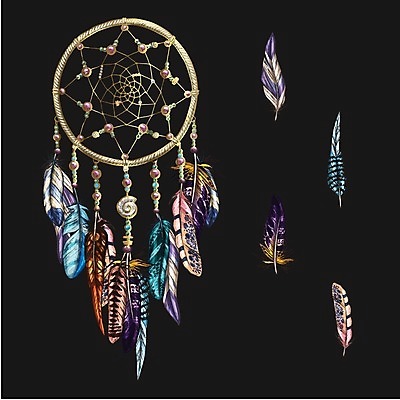 EPS 해외이미지 전통 일러스트 사람없음 장식 꿈 깃털 부적 드림캐쳐 해외202004 해외일러스트 파일형식 벡터 이미지허브
