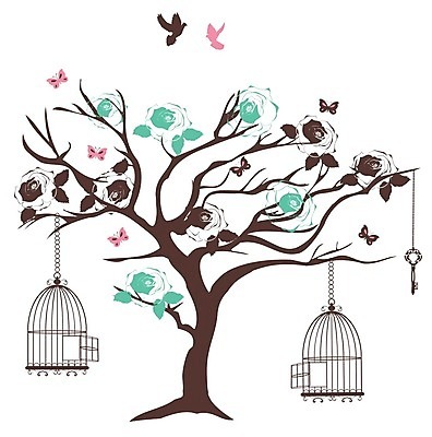 EPS 해외이미지 나무 꽃 실루엣 일러스트 조류 매달리기 사람없음 새장 해외일러스트 식물 동물 모션 촬영기법 케이지 파일형식 벡터 이미지허브