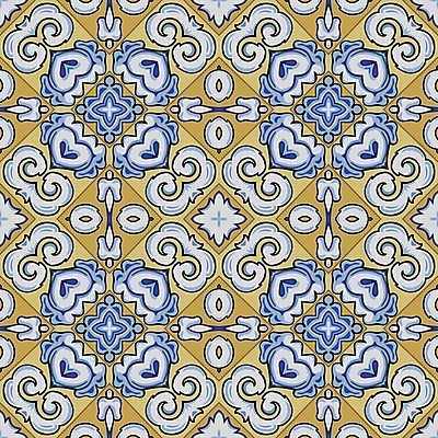 EPS 해외이미지 디자인 백그라운드 패턴 일러스트 벽지 추상 파란색 갈색 노란색 검은색 흰색 포르투갈 타일 복고 정사각형 스페인어 해외202004 해외일러스트 도형 유럽 컬러 무늬 파일형식 벡터 이미지허브