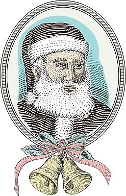 EPS 해외이미지 남자 크리스마스 일러스트 산타클로스 종 아빠 복고 판화 고립 옛날 해외202004 해외일러스트 기념일 가족 미술 사람 파일형식 벡터 이미지허브