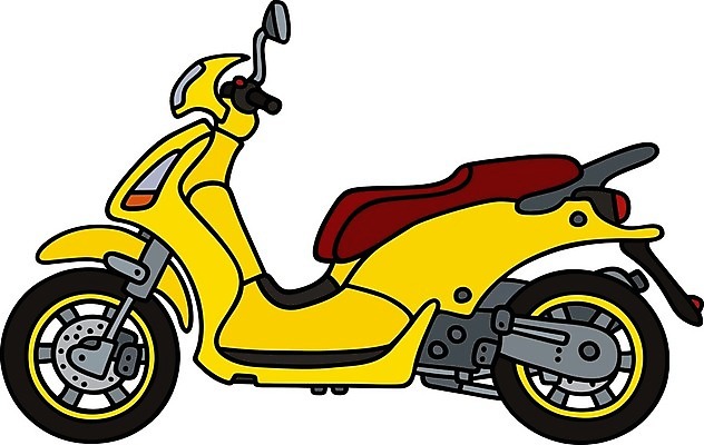 EPS 해외이미지 일러스트 사람없음 노란색 스쿠터 오토바이 해외202004 해외일러스트 컬러 바이크 파일형식 벡터 이미지허브