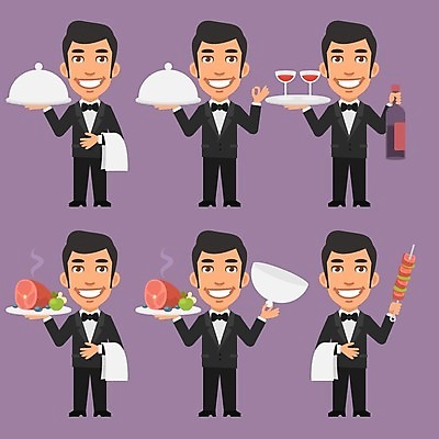 EPS 해외이미지 캐릭터 디자인 산업 음료 음식 나비 일러스트 비즈니스 쟁반 육류 미술 사람 정장 그래픽 세트 수건 업무 플랫 만화 수집 웨이터 가득함 오브젝트 클립 마스코트 캐리커처 해외202004 해외일러스트 일러캐릭터 직업 옷 곤충 식재료 문화예술 위생용품 작업 그림 파일형식 벡터 이미지허브