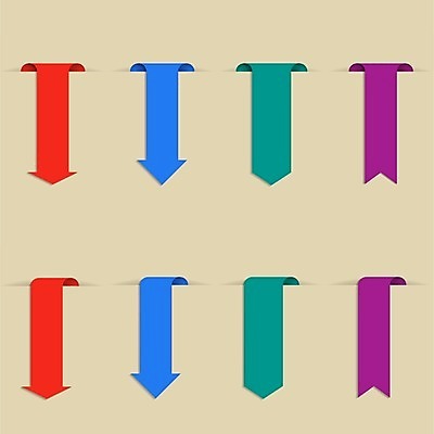 EPS 해외이미지 템플릿 디자인 배너 리본 종이 스티커 일러스트 화살 그래픽 빨간색 세트 컬러풀 꼬리표 라벨 쪽지 웹 깃발 심볼 사인 배지 북마크 엘리먼트 해외202004 해외일러스트 컬러 인터넷 프레임 파일형식 벡터 이미지허브