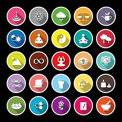 EPS 해외이미지 디자인 잎 불교 일러스트 요가 자연 휴식 산 건강 초록색 물 픽토그램 태양 일본 스파 플랫 차 심볼 명상 사인 해외202004 해외일러스트 자연요소 식물 웰빙 아시아 종교 음료 컬러 컨셉 생태계 파일형식 벡터 이미지허브