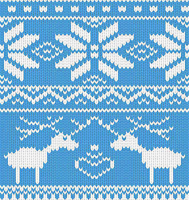 EPS 해외이미지 디자인 하늘색 겨울 패턴 일러스트 눈꽃 사람없음 루돌프 하트 뜨개질 해외202004 해외일러스트 모양 계절 크리스마스 무늬 사슴 눈_날씨 취미 파란색 파일형식 벡터 이미지허브