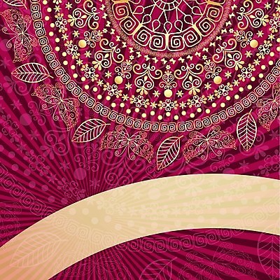 EPS 해외이미지 디자인 나비 백그라운드 잎 여러마리 일러스트 추상 사람없음 금색 화려 자주색 대칭 만다라 해외202004 해외일러스트 식물 컬러 다수 곤충 컨셉 무늬 파일형식 벡터 이미지허브