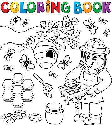 EPS 해외이미지 직업 옷 곤충 농업 일러스트 자연 미술 사람 책 페인트 나뭇가지 업무 작업 항아리 그리기 보호 꿀벌 벌 그림 윤곽 꿀 기어 벌집 밀랍 식민지 양봉 왁스 테마 해외202004 해외일러스트 나무 동물 산업 컨셉 모션 문화예술 도자기 벌_곤충 생태계 파일형식 벡터 이미지허브