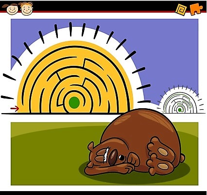 EPS 해외이미지 모양 동물 캐릭터 디자인 교육 길 어린이 벽 일러스트 곰 놀이 출입구 태양 게임 원형 퍼즐 만화 방향 입장 그림 심플 코믹 미로 해결 방법 해외202004 해외일러스트 일러캐릭터 자연요소 도형 포유류 사람 파일형식 벡터 이미지허브