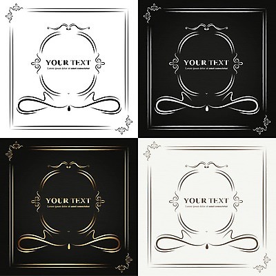 EPS 해외이미지 곡선 일러스트 프레임 사람없음 세트 그림 복고 고딕 바로크 빅토리아 해외202004 해외일러스트 선 파일형식 벡터 이미지허브